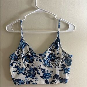 SHEIN Floral Camisole in Blue and White